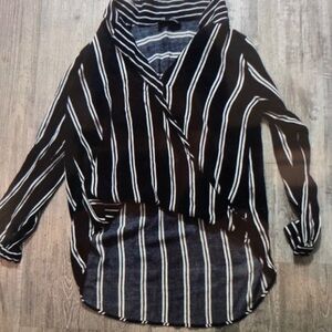 Striped Black and White Women's Blouse